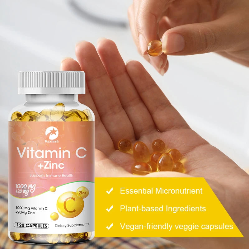 Vitamina C + Zink 
1000mg Vitamina C,  20mg Zinc por cápsula